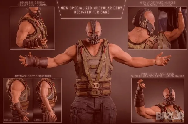 Хот Тойс шедьовър нов и запечатан/ Hot Toys MMS689 THE DARK KNIGHT TRILOGY 1/6 BANE 2.0 , снимка 4 - Колекции - 55973383