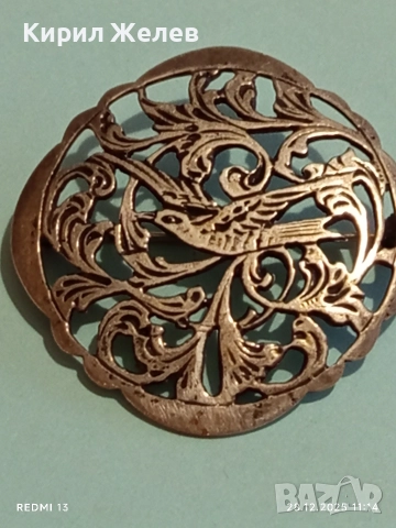 Винтидж сребърна брошка Ар Нуво филигранна изработка 49849, снимка 8 - Колиета, медальони, синджири - 52918047