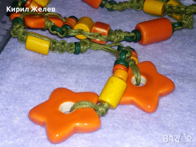 МНОГО ЕФЕКТНО и КРАСИВО ФЕШЪН АРТ КОЛИЕ ЦВЕТНА КЕРАМИКА и ПЛЕТКА ХЕНД МЕЙД УКРАШЕНИЕ 34779, снимка 8 - Колиета, медальони, синджири - 39178192