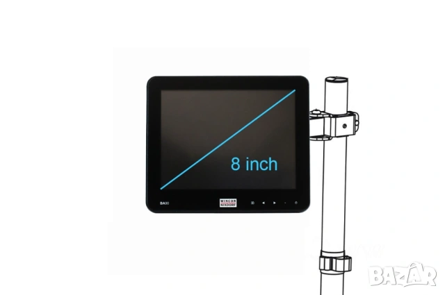 • 8" клиентски дисплей за магазин Wincor Nixdorf BA90/12V/без стойка, снимка 2 - Монитори - 39712075
