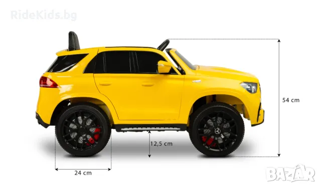 Луксозен детски акумулаторен джип MERCEDES W166 – Жълт, с дистанционно и LED светлини, снимка 2 - Детски велосипеди, триколки и коли - 50099674