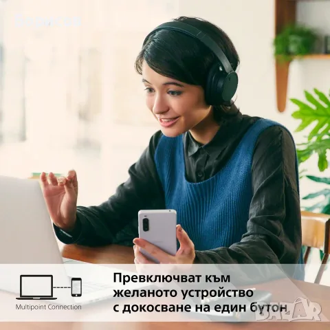 Sony WH-CH720N безжични слушалки с активно шумопотискане (ANC)-НЕРАЗОПАКОВАНИ Черни, снимка 6 - Bluetooth слушалки - 56127009