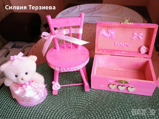 Подаръчен комплект за новородено бебе момиче ръчна изработка , снимка 8 - Други - 49795517