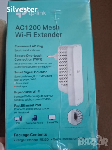 Разширител/Усилвател на обхват за Wi-Fi, RE330 AC1200 Mesh Wi-Fi Extender, снимка 8 - Рутери - 52429397