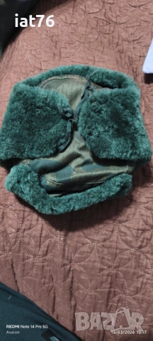 Калпак, ушанка, военна окраска, 18см диаметър