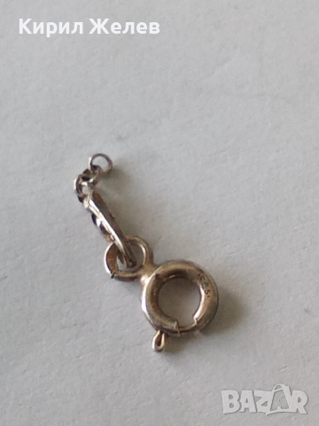 Сребърна карабинка закопчалка 25808, снимка 5 - Колиета, медальони, синджири - 52243383