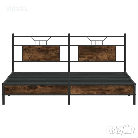 vidaXL Рамка за легло без матрак опушен дъб 183x203 см инженерно дърво, снимка 6 - Спални и легла - 56147480