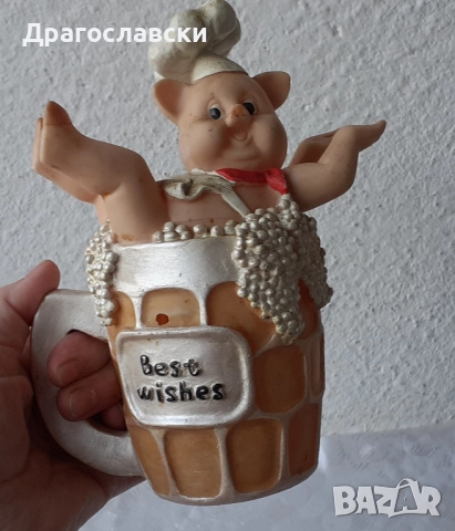 ПРАСЕ СВИНЯ бронз / месинг ФИГУРА СТАТУЕТКА метал, халба, солница, трите прасенца, снимка 6 - Декорация за дома - 28879176