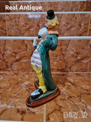 Прекрасна антикварна колекционерска испанска порцеланова фигура статуетка Клоун , снимка 7 - Статуетки - 50057624