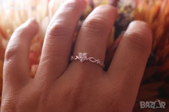 Нежен и елегантен сребърен пръстен - модел R093, снимка 10 - Пръстени - 51354027