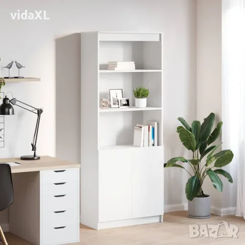 vidaXL Висок шкаф, бял, 70x35x180 см, инженерно дърво, снимка 2 - Бюфети - 56147037