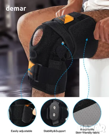 ABYON шарнирна наколенка, регулируема опора за коляното за мъже и жени M и XL, снимка 3 - Наколенки - 50273588
