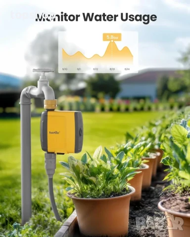 НОВ RAINPOINT WiFi таймер за поливане - TTV103WRF месингов входен разпръсквач..., снимка 5 - Друга електроника - 50529442