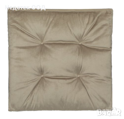 Декоративна възглавница за стол, Кадифе, 38x38 см, Бежова