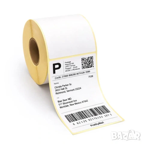 Етикети за товарителници / Самозалепващи етикети на ролка за термопринтер