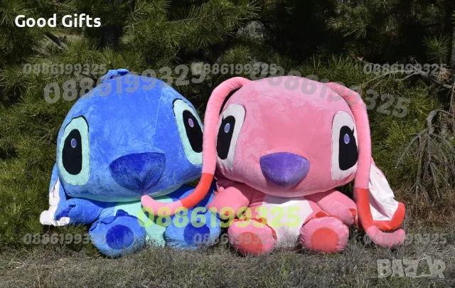 Голям плюшен Стич Розов и Син, Гигантски плюшен Стич, Лило и Стич плюшени играчки , снимка 2 - Плюшени играчки - 47919322