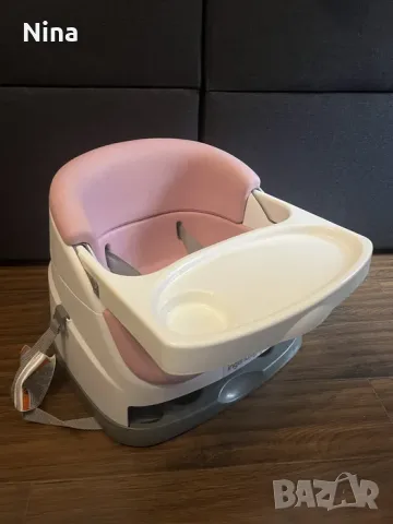 Преносима повдигаща седалка за хранене 2 в 1 Ingenuity цвят божур (розов)
