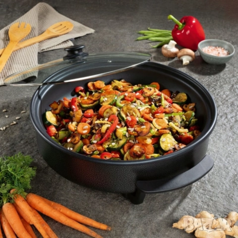 Многофункционален преносим електрически тиган Royalty Line RL-PP18214 - 42см, снимка 2 - Друга електроника - 51861052