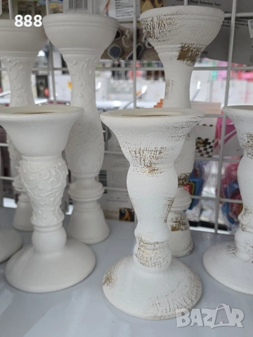 дървени свещници 