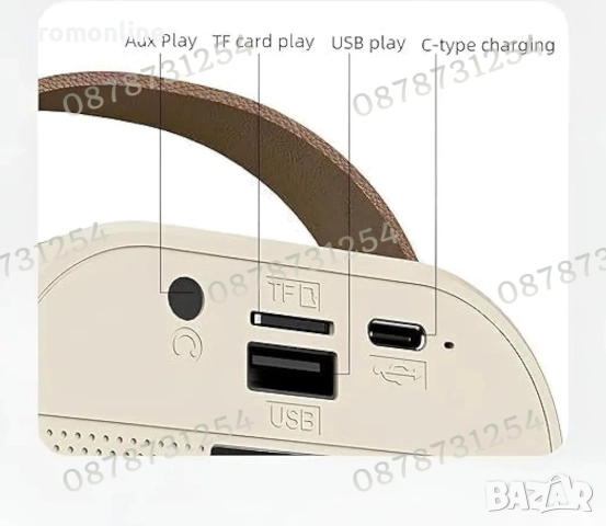 Детска Преносима Блутуут Караоке Тонколона с Два Безжични Микрофона, снимка 7 - Музикални играчки - 52596483