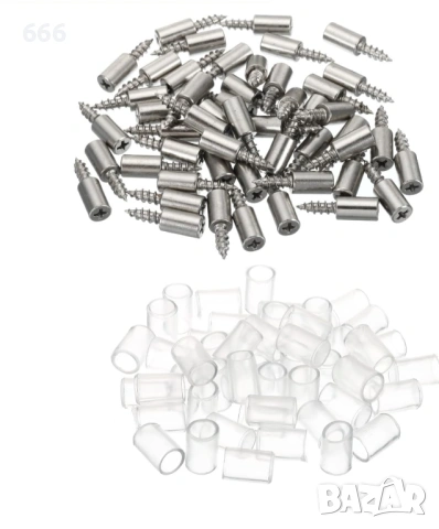 30 броя Щифтове за поддържане на рафтове 7,5 мм с прозрачен неплъзгащ се капак, снимка 4 - Други стоки за дома - 53815413