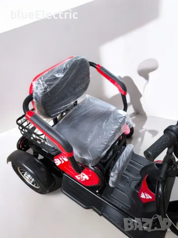 Електрическа триместна триколка blueElectric C1 1800W | 48V | 24Ah | RACING RED, снимка 11 - Мотоциклети и мототехника - 49745536