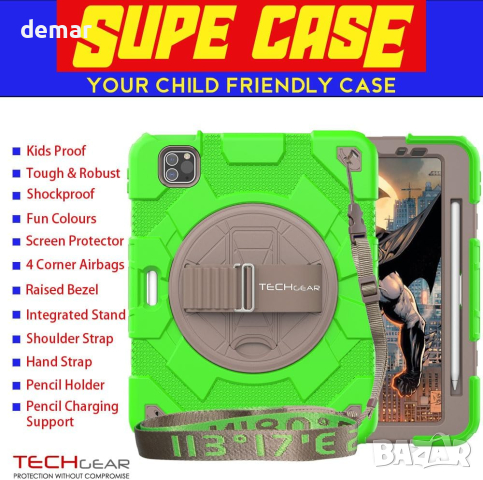 Калъфът SUPE пасва на Apple iPad Air 10.9" 4-то/5-то поколение (2022/2020) и iPad Pro 11" 4-то/3-то, снимка 2 - Таблети - 44652781