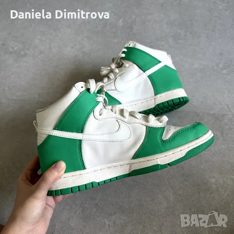 Мъжки кецове Nike Dunk High White Green, снимка 4 - Маратонки - 56121848