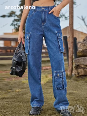 Нови ежедневни изпрани дамски дънки с много джобове, 2цвята , снимка 8 - Дънки - 42345871