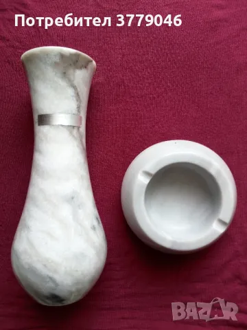 Мраморна ваза с пепелник , снимка 12 - Антикварни и старинни предмети - 49517489