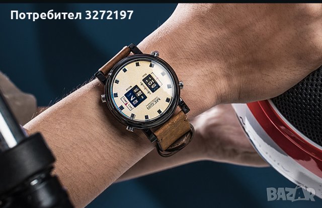 MEGIR кварцов -ролков/барабанен мъжки часовник , снимка 2 - Мъжки - 40850579