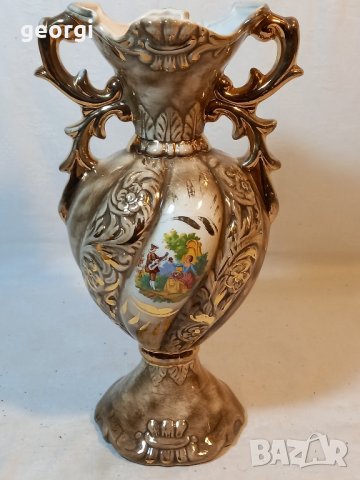 Италианска порцеланова ваза, снимка 6 - Вази - 41424899