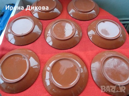 Продавам чинии българска керамика - 8 броя, снимка 5 - Други - 39433796