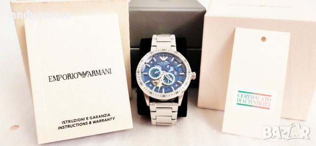 Emporio Armani AR60052 automatic skeleton мъжки механичен часовник чисто нов с кутия, снимка 2 - Мъжки - 41782157
