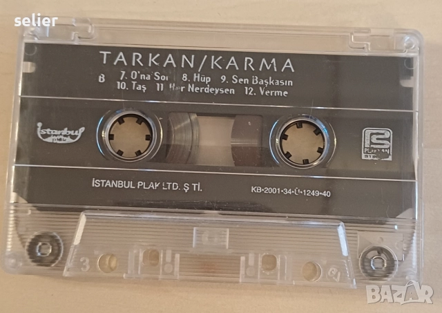 Tarkan ‎– Karma Оригинална касетка Издание 🇹🇷 Turkey 2001г Състояние:отлично Цена:20лв, снимка 3 - Аудио касети - 52750375
