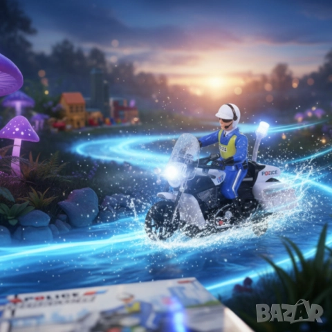 Полицейски мотор със светлини и звук – движение, екшън и усмивки, снимка 4 - Коли, камиони, мотори, писти - 51851953