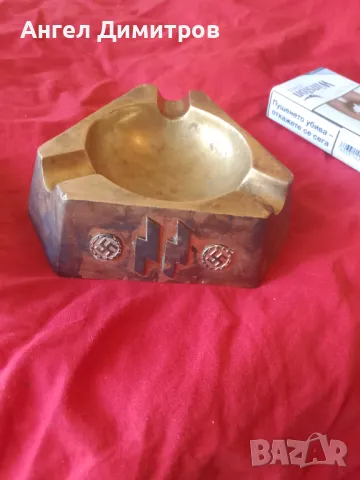 Трети райх страхотен месингов пепелник , снимка 3 - Колекции - 49813258