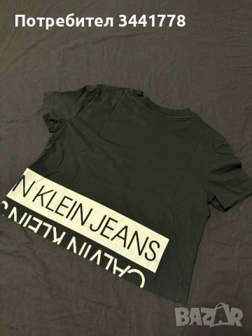 Черна тениска Calvin Klein , снимка 2 - Тениски - 52468952