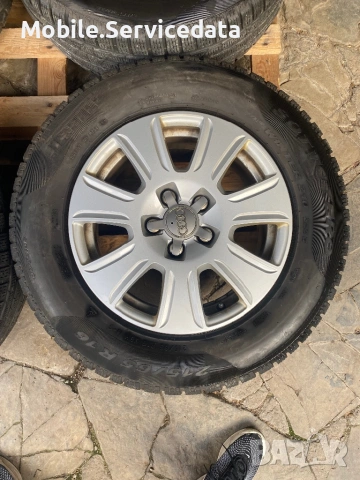 Оригинални джанти Audi 16” 5x112 ET33 + зимни гуми Pirelli Sottozero 215/65 R16, снимка 3 - Гуми и джанти - 53763253