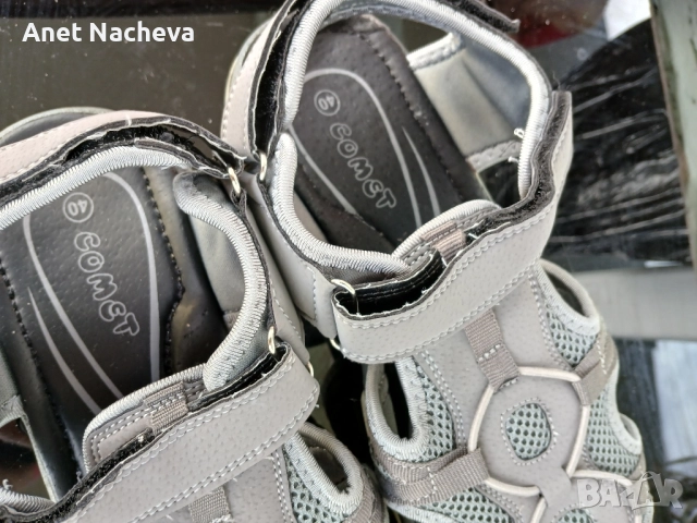 Сандали спортни, тип маратонки, сиви, снимка 4 - Сандали - 52351119