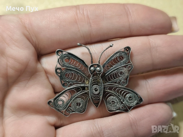 Стара сребърна брошка (17), снимка 9 - Колиета, медальони, синджири - 52713858