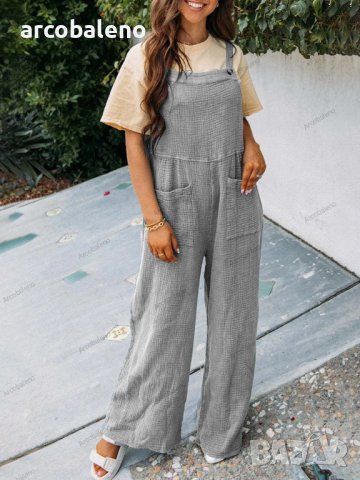 Нов дамски ежедневен едноцветен гащеризон, 7цвята, снимка 9 - Гащеризони - 41416530