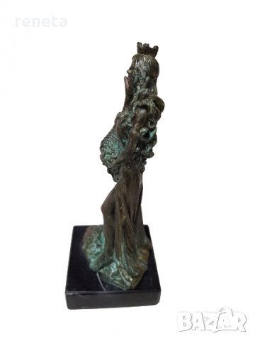 Статуетка Тихи , Метална, Зелена оксидация,14 см., снимка 2 - Статуетки - 35823973