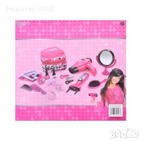 Детски фризьорски комплект с 16 аксесоара, За Момиче, Розов, снимка 2 - Други - 41661187