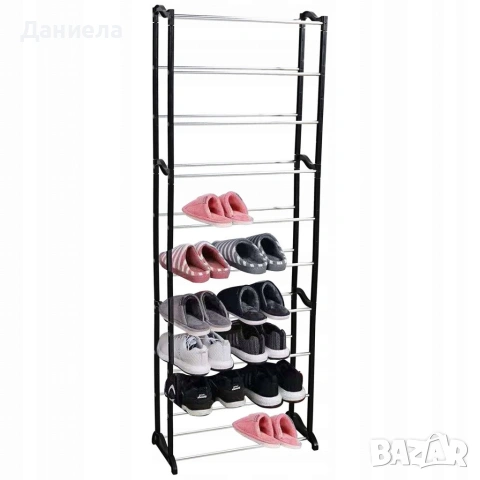 Метален органайзер за обувки XXL, 10 нива, за 30 чифта, снимка 11 - Други стоки за дома - 53783751
