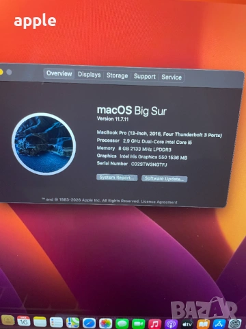  13" Core i5 MacBook А1706 (2016), снимка 9 - Лаптопи за дома - 52477540