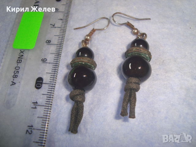 ВИНТИДЖ ОБЕЦИ АРТ КЕРАМИКА РЪЧНА ФЕШЪН МОДЕЛ ИЗРАБОТКА 22942, снимка 3 - Обеци - 36501569