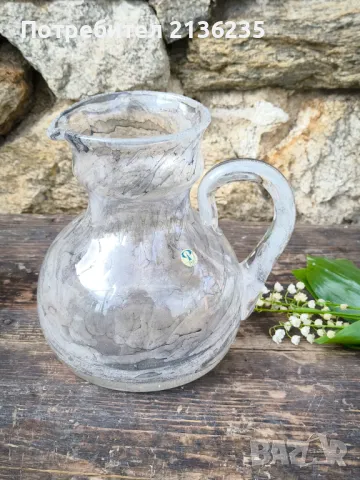 Мраморно стъкло – кана Peill Germany и ваза Herner Glas, снимка 3 - Антикварни и старинни предмети - 50186381