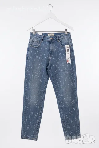 Дънки “Crystal Line Denim” – светъл деним с камъчета арт.8037, снимка 5 - Панталони - 55845512