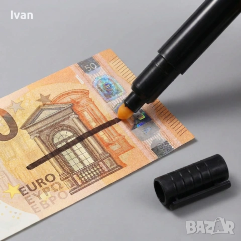 Комплект 5 броя - тестер писалки за фалшиви евро банкноти, снимка 3 - Други - 53345007